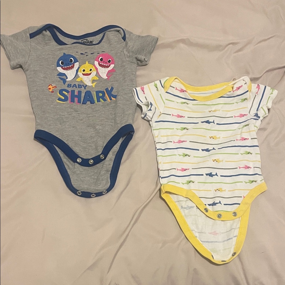 Baby Shark Kids One Piece Set - Gray and Yellow (2)